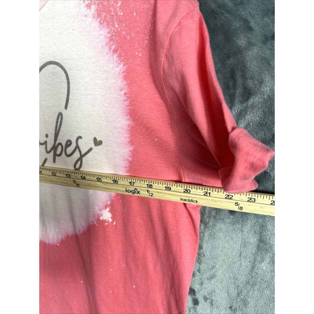 Women’s T-shirt Cozy Vibes Bleached Pink Size Adult Large Soft & Comfy Shirt - Picture 6 of 8